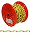 Campbell PD0722087 Low Carbon Steel Inco Double Loop Chain on Reel, Yellow Polycoated, 2/0 Trade, 0.14" Diameter, 50