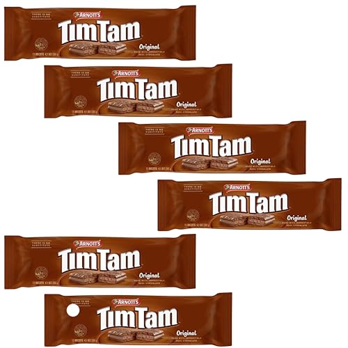 Delicious! Tim Tam Original Biscuits (Value Pack of 6 x 200g EA) Australian Chocolate Cookie Biscuits, Aussie Made & Loved ...