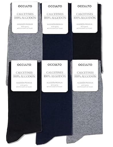 Occulto Calcetines 100% Algodon para Hombre 6 pares (modelo: Roland) mezcla azul 39-42 | Ya disponible en tu tienda friki favorita! En mundofriki.es!
