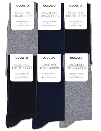 Occulto Calcetines 100% Algodon para Hombre 6 pares (modelo: