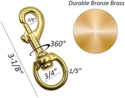 50 ft Flag Pole Halyard Rope Thickness 1/4 inch with 2-Piece Bronze Brass Swivel Flag Pole Snap Clip Hook -Strength, Shock Absorption, for Flag, Tie, Pull, Swing, Climb and Knot