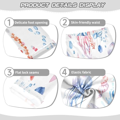 Bolaz Toddler Girls Leggings Printed Yoga Pants Leggings Jellyfish Seahorse Shells for Kids3