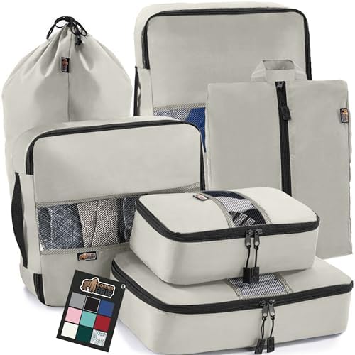 Gorilla Grip 6 Set Packing Cubes,... Gorilla Grip 6 Set Packing Cubes,...
