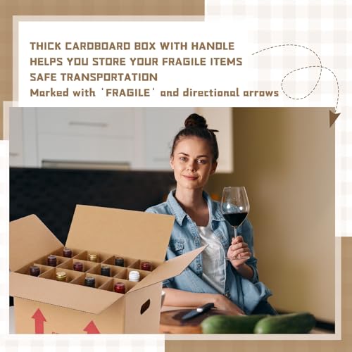 Image of Tatuo 40 Pack Wine Box for Moving, 12 Bottle, with Divider, 14 x 12 x 13 in