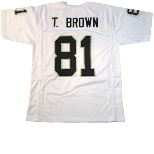 Tim Brown White Jersey Stitched Custom Football New No Brand/Logos (US, Alpha, Large, Regular, Regular, White)