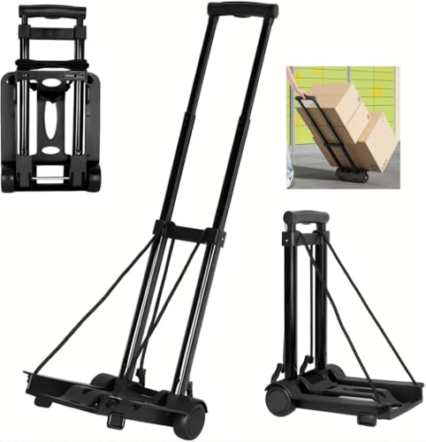 Fentefere キャリーカート折り畳み 2輪 キャリー 小さい 台車 折りたたみ 軽量 キャリーカート 50kg 折り畳み 軽量 コンパクト キャスター付き台車 引越し 旅行 アウトドア 買い物 家庭用 ショッピングカート