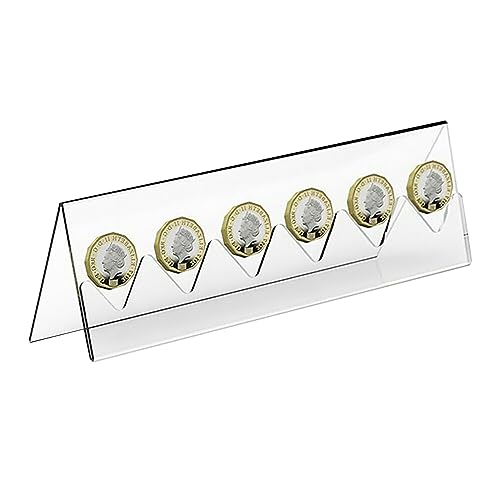 Base transparente para exhibir 6 monedas con ranuras miniatura 5