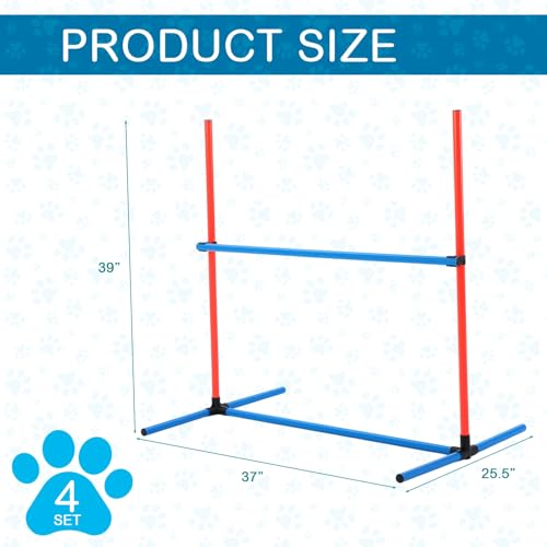 Components of adjustable dog agility jumps kit