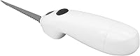 Vista 9 de Cuchillo eléctrico para tallar carne, aves, pan, cuchillo eléctrico inalámbrico fácil, 2 cuchillas dentadas de acero inoxidable, mango ergonómico