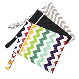 BinZyronic 幼児用おむつポーチ ジッパー収納バッグ 3個セット、屋内外対応 旅行 保育園 ベビーシャワー向け 化粧品収納にも