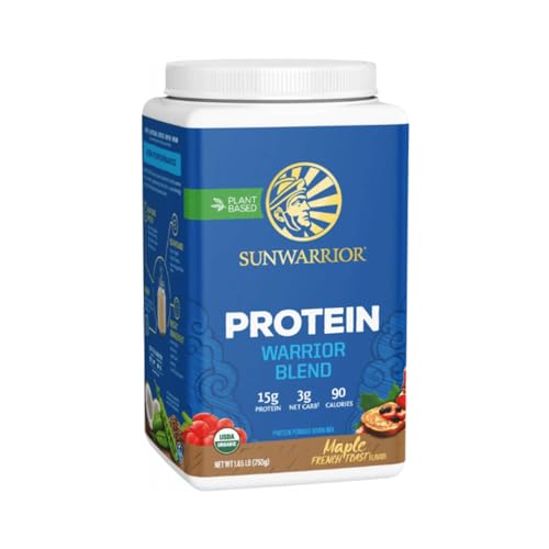Image of Sunwarrior Organic Plant Based Protein Powder | Vegan Organic Protein Powder Maple Flavored with BCAA Amino Acids & Hemp Seed Pea Blend | Non-GMO Soy Dairy Filler & Gluten Free (Maple, 30 Servings)