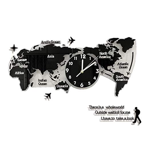 Horloge de carte du monde silencieuse à quartz pour en finir avec le bruit