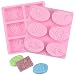 2 Pcs SJ 3D Bee Silicone Molds, Honeycomb Molds for Soaps, Cake Baking Mold, Candle Mold Resin Mold for Homemade Craft (Oval & Square, Pink)