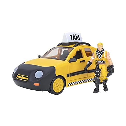 Fortnite Joy Ride Taxi Vehículo con Figura articulada de 4 Pulgadas, Multicolor (Jazwares FNT0817)