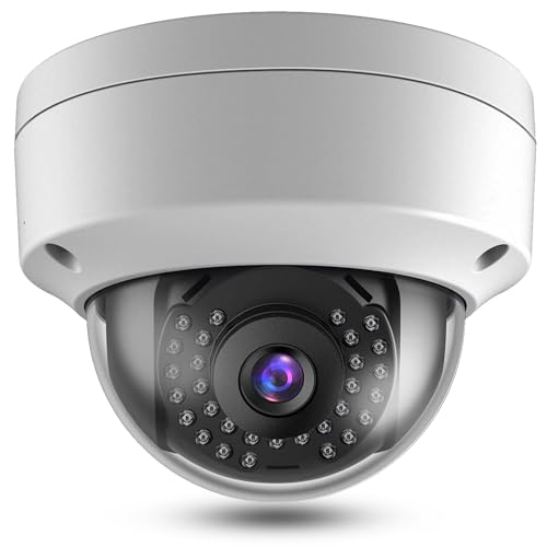 Real HD 8MP 4K PoE IP Security Dome Camera Outdoor 98Ft IR Night Vision, 2.8mm Wide Angle 105° FOV, H.265, Waterproof IP66, Metal Housing IP Camera, NDAA Compliant