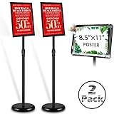 ChoiCARE Adjustable Sign Poster Stand, 8.5 X 11 Inches Pedestal Poster Stand, Sign Holder Floor Stan