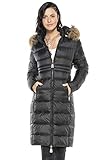 Taschen mit Reißverschluss Cipo & Baxx Damen Mantel Winterjacke Steppjacke Parka Jacke mit Fellkapuze Lang Schwarz XL
