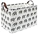 HIYAGON Rectangular Storage Box,Fabric Storage Bin for Organizing Toys,Collapsible Storage Basket for Baby, Kids or Pets,Clothing,Books.Nursery Basket (Grey Elephant)