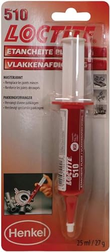 Loctite 510 Masterjoint, étanchéité plane, resine anaérobie pour surfaces métalliques, Seringue 25 ml