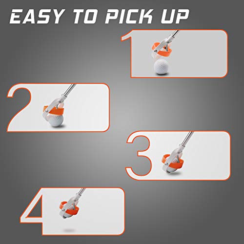 Golf Ball Retriever, Golf Ball Retriever Telescopic For Water With Spring Release-Ready Head, Ball Retriever Tool Golf With Locking Clip, Grabber Tool, Golf Accessories Golf Gift For Men (Orange,9Ft) #TOP1