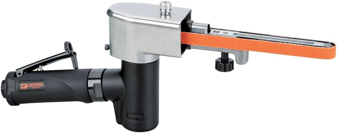 Dynabrade (NF1) NitroFile Abrasive Belt Tool | Ergonomic 7 Degree Offset Handle, 0.5 hp 20000 RPM Pneumatic Motor