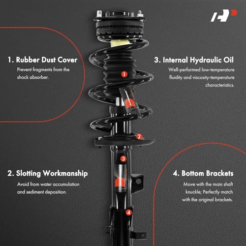 A-Premium Front Complete Struts Compatible with Chrysler Pacifica 2017 2018 2019 2020-2x Replacement Suspension Shock Absorber with Coil Spring Assembly by A-Premium - Image 3