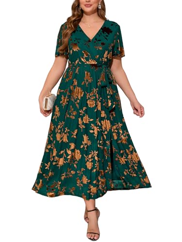 Image of BerryGo Women's Velvet V Neck Wrap Semi Formal Dress Cocktail Party Maxi Dress for Wedding Guest