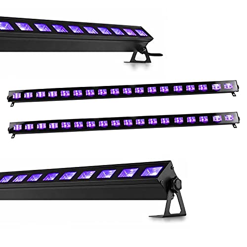 Ibiza light - Pack de 2 Barres Ultraviolets LED-UVBAR18 Puissante 18x3 W UV - DJ Soirée Fête Annimation Anniversaire Fluo Blanc Lumière Noire Mariage...