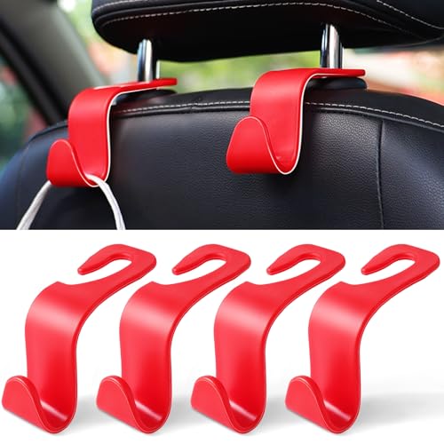 Image of LivTee Car Seat Headrest Hook - 4 Pack Universal Auto Back Seat Hook Organizer for Purse Coat, Interior Accessories