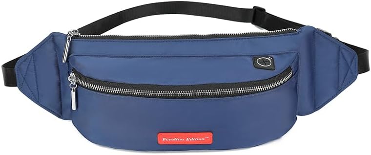Large Waist bag, Fanny pack bag, Belt bag, Zipper Pouch, Hip bag For Outdoor Adventures, Casual Crossbody Bag For Hiking, Camping, Cycling, Skating, Running, Daily Exercise Navy Blue Colletcion.