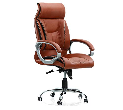 Image of High-Back Office Chair | Upholstery Primium Leatherette | Director & Executive Chair |Height Adjustable & Revolving Chair |Metal Legs & WheelBase | Top Office Chair (MSL-127)