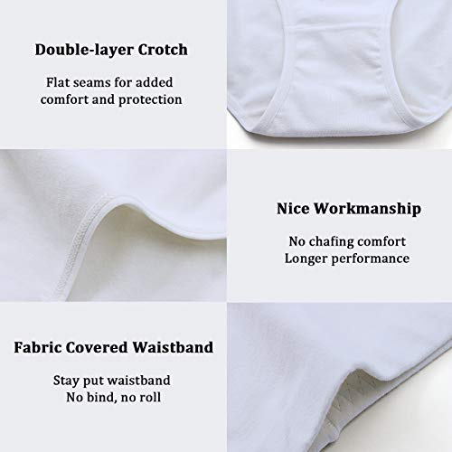 Image of wirarpa Women's Cotton Underwear High Waist Full Coverage Brief Panty Multipack