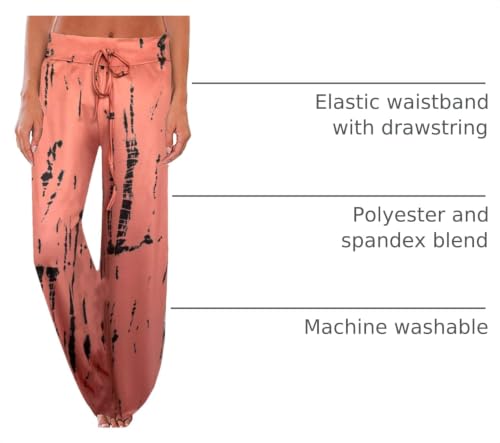Image of NEWCOSPLAY Women's Comfy Pajama Pants Casual Drawstring Palazzo Lounge Wide Leg Pants