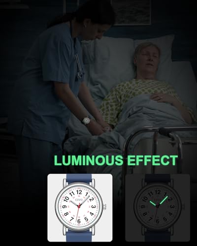 Image of CIVO Nurse Watches for Women Men: Analog Waterproof Watch with Second Hand Easy-Read Dial - Gifts for Nurses Doctors Medical Student