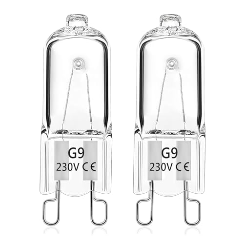 Image of Wieyily G9 Halogen Oven Bulb 25W, 230V G9 Halogen Light Bulbs Dimmable Warm White 2700K, 300℃ Heat Tolerant for Neff, AEG, Zanussi, Bosch Ovens and Microwave Applications, 2 Pack