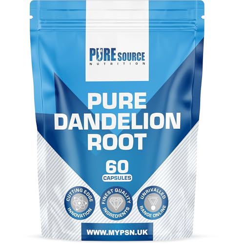 Dandelion Root Capsules x 60 High Strength 6500mg Vegan 10:1 Dandelion Extract Taraxacum Officinale Capsule by Pure Source Nutrition