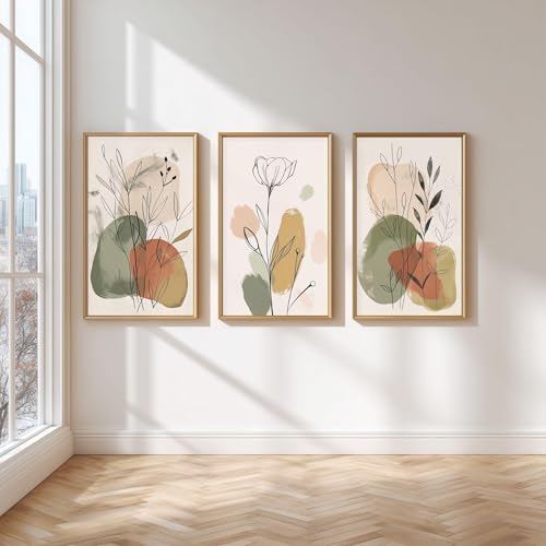 Ensemble de 3 affiches murales bohèmes TONGYINLI en toile de lin pour salon