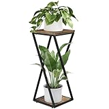 porte plante suspendu Design moderne et polyvalent: Structure métallique élégante associée à des plateaux en bois; S'intègre parfaitement au salon comme à la chambre; Idéal pour présenter plantes et objets décoratifs