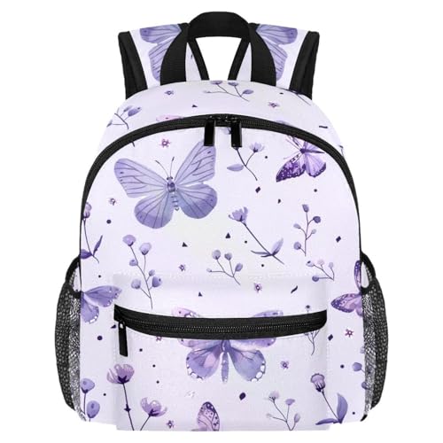 Sac à dos voyage enfant préscolaire motif violet fleurs