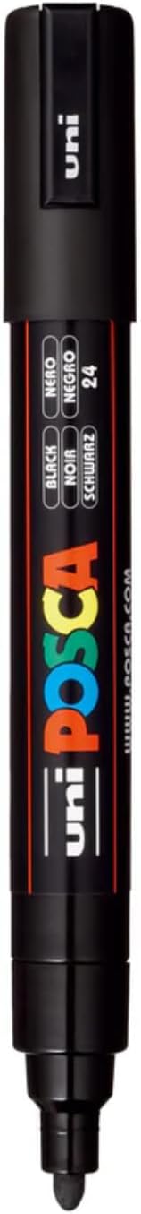 Posca PC-5M Marker | 1.8-2.5 mm Bullet Shaped Tip (Black Ink)