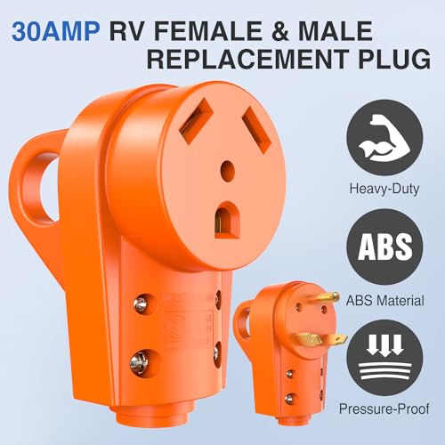 Image of Nilight 30 Amp RV Male and Female Plug Set ETL Listed
