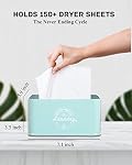 Dryer Sheet Holder Dispenser Container with Hinged Lid, Metal Dryer Sheet Holder for Laundry Room, Modern Laundry Dryer Sheet Dispenser for Laundry Room Decor, Fabric Softener Dispenser,Green