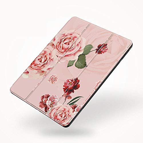 Huiran Estuche para iPad Pro 11 Impresión Smart Cover con Soporte para lápiz Auto Sleep Wake Up Support Pencil Charing A1980 A2013 A1934 A1979-Red Peony