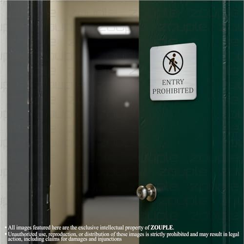 Image of Entry Prohibited Sign, 8x8 Inch, Durable Steel, Dual Mount