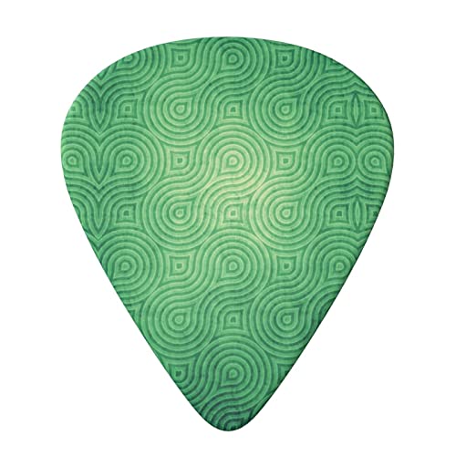 Green Curve Texture Lot de 6 médiators pour guitare acoustique, guitare électrique, basse, ukulélé – fin, moyen et épais - Les Beatles, Paul McCartney, John Lennon, RIngo Starr, George Harrison Green Curve Texture Lot de 6 médiators pour guitare acoustique, guitare électrique, basse, ukulélé – fin, moyen et épais – Image 3