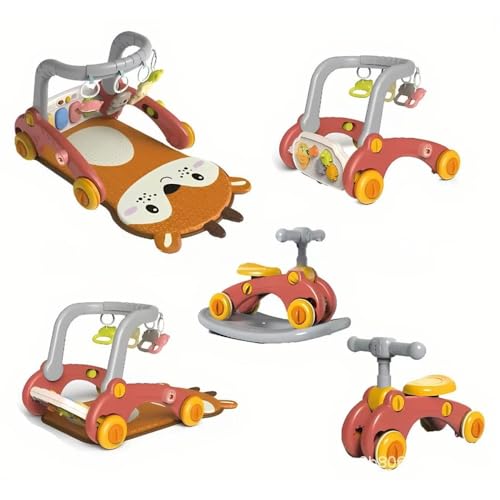 OGXN 7-in-1音楽フィットネスジム 変形歩行器揺り木馬 ?保ABS材質ピアノ付き 室内知育遊びマット ぶら下げおもちゃで感覚刺激 新生児から3歳までの成長礼品 (こじか)