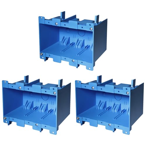 Image of 3 Gang Old Work Box,Plastic Junction for Switches,PVC Box 3 Gang Deep | ETL Listed for Home Improvement,AWG Standard,Fire Rated for Two Hours(3 Pack)