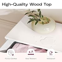 WLIVE Small Dresser Nightstand for Bedroom, 3 Drawers, White — image 7