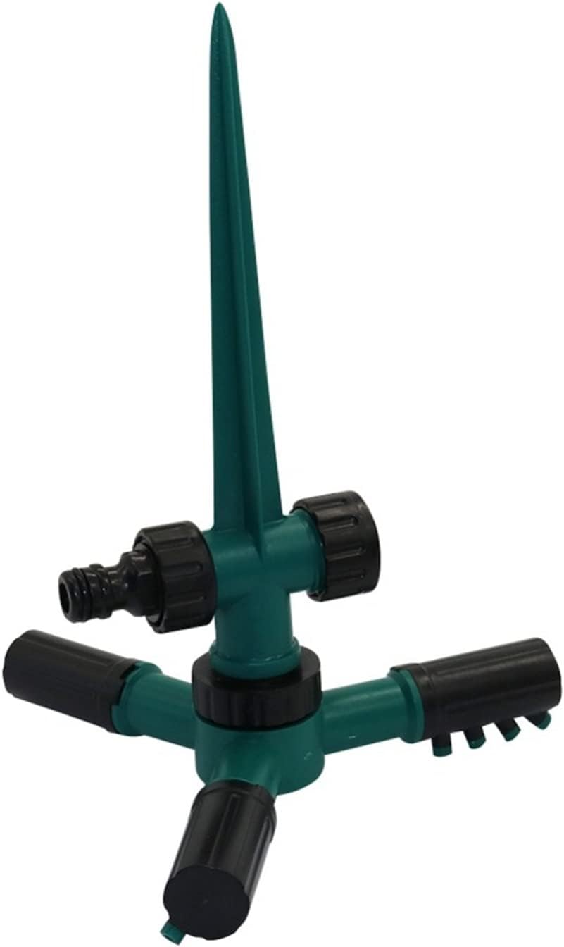 Gardening Irrigation Dripper 3 Arm 360 Angle Rotating Sprinkler with Ground Insertion Rod Garden Lawn Automatic Watering System Sprinkler 1 Piece