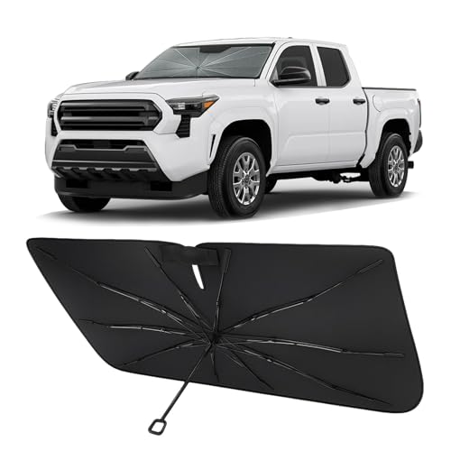 Image of Proadsy Custom Fit 2024-2026 Toyota Tacoma Windshield Sun Shade Umbrella | Advanced Ice Crystal Material, -54F Cooler, Zero-Gap Sunblock, Instant Setup & Foldable Design for Summer Parking, Daily Use